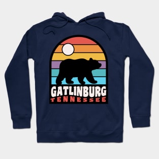 Gatlinburg Tennessee Bear Badge Retro Sunset Hoodie